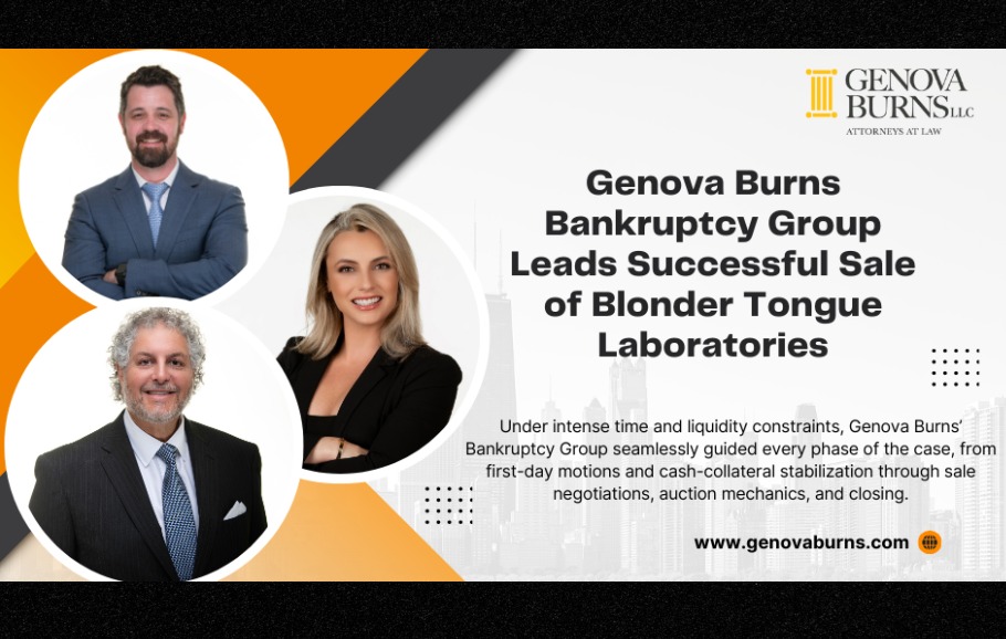 Genova Burns Bankruptcy Law Announcement Featuring Attorneys Daniel Stolz Donald Clarke and Jaclynn McDonnell 